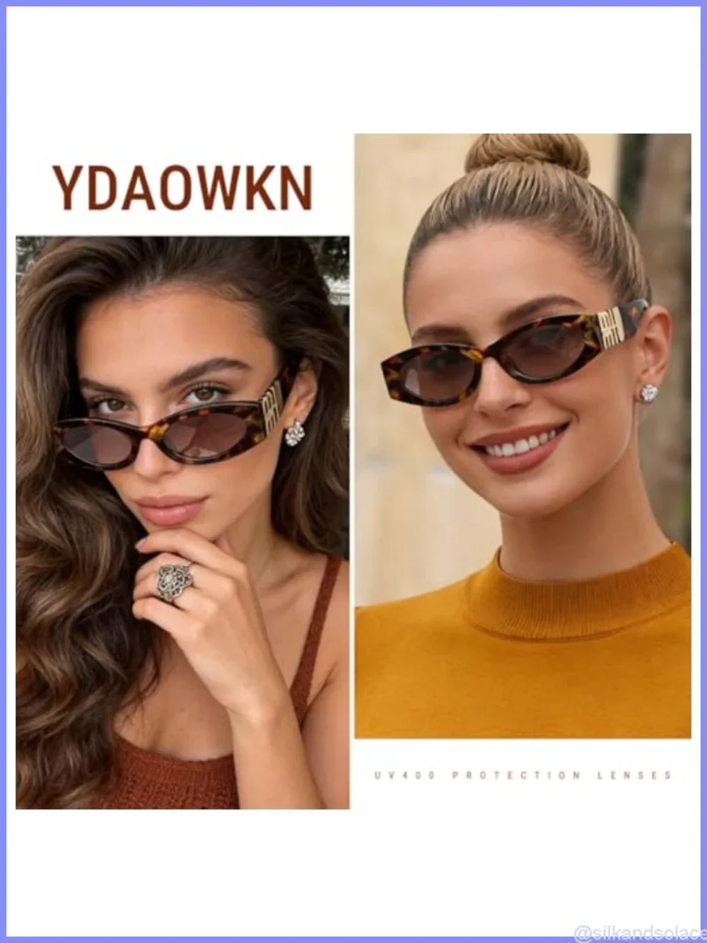 Cat Eye Sunglasses UV400 Acetate Frame Retro Oval Narrow Eyewear